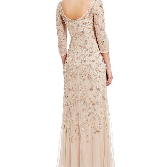 Adrianna Papell 3/4 Sleeve Beaded Floral Scroll - Picture 3 of 6